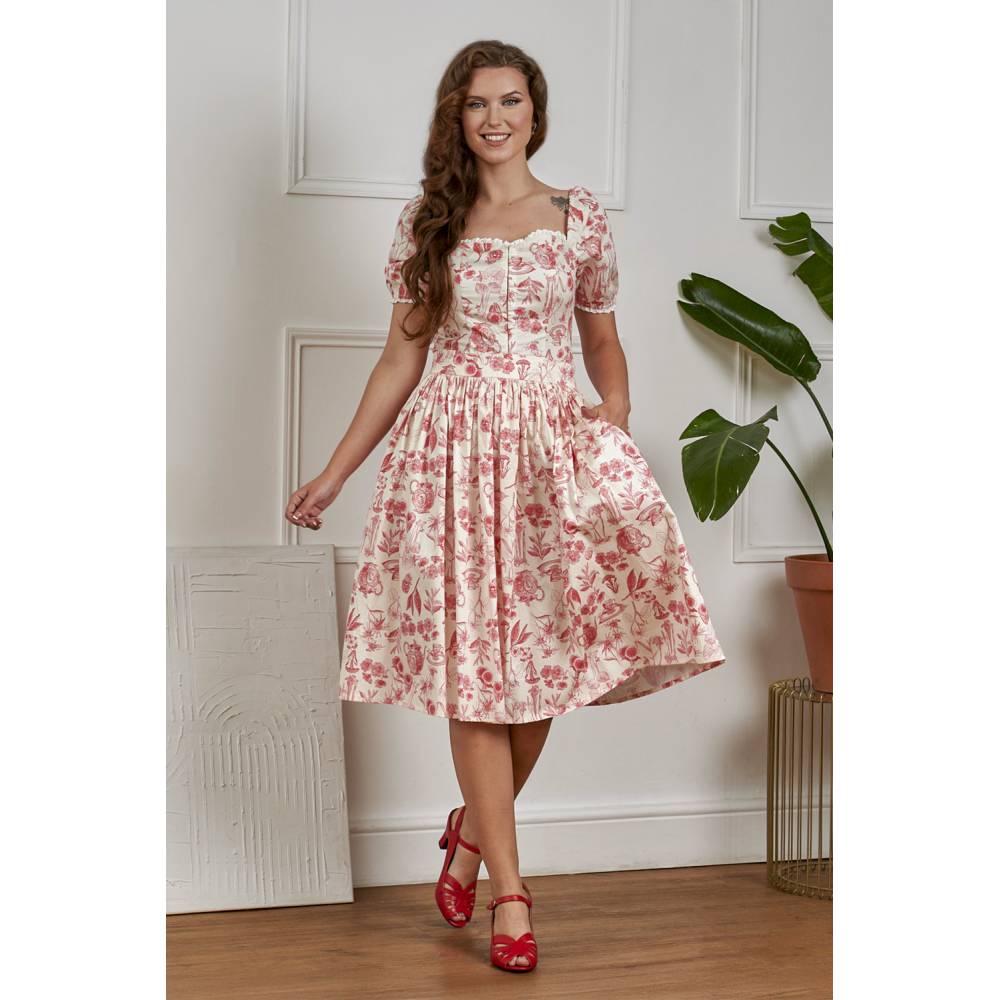 Banned - Rosie Floral Tea Swing Rock - Creme